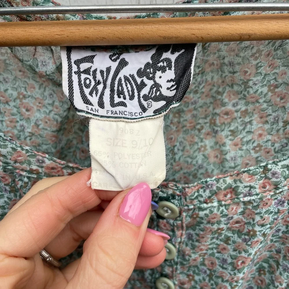 70s Vintage made in USA prairie midi dress - Picture 3 of 5